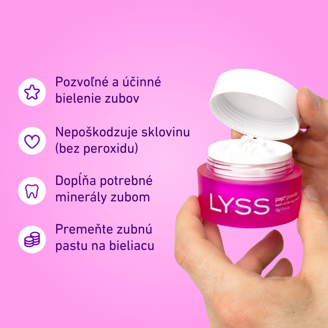 Balíček na každodenné bielenie - PAP+ bieliaci púder + zubná pasta LYSS