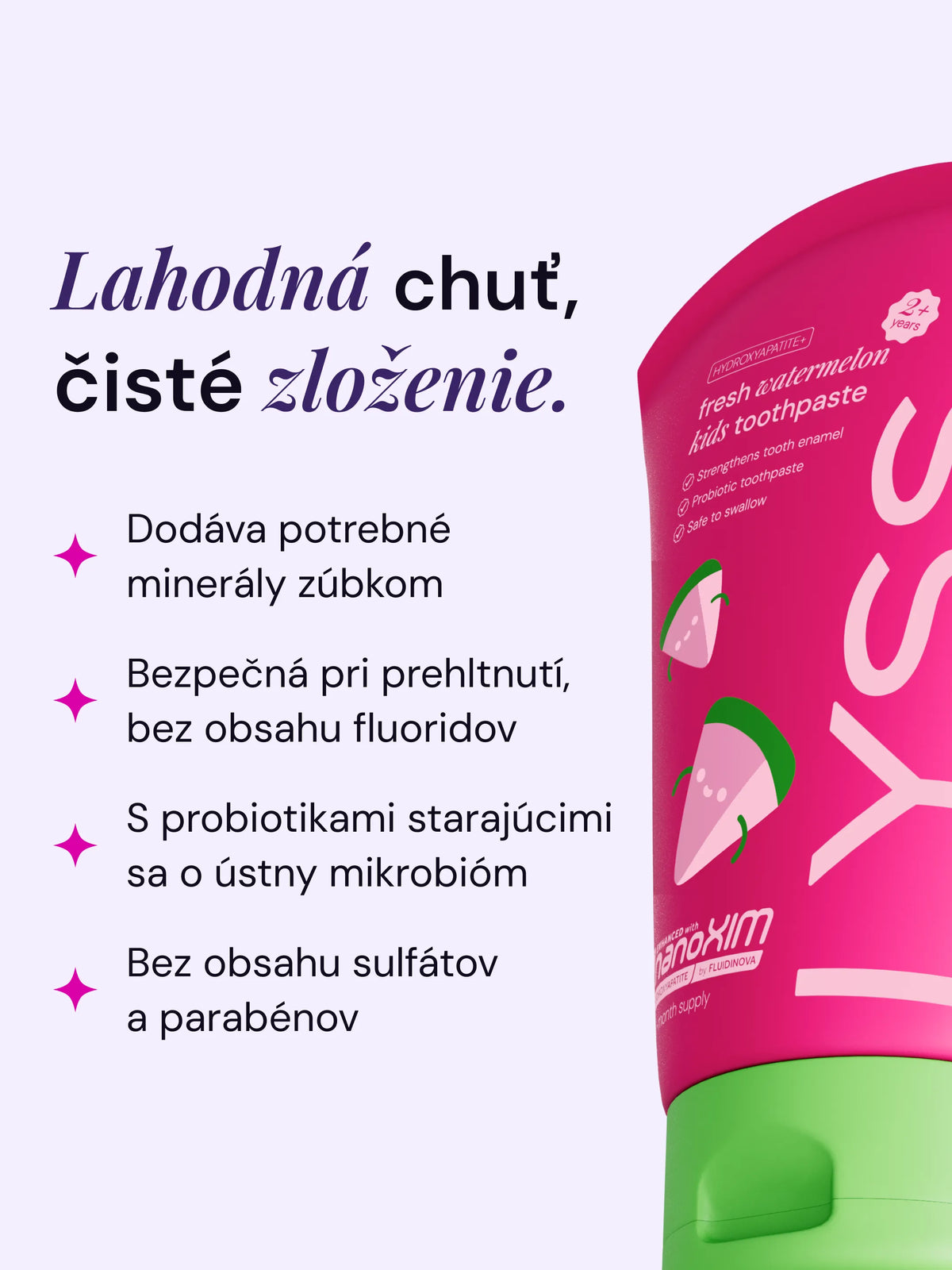 Melónová detská zubná pasta bez fluoridu LYSS