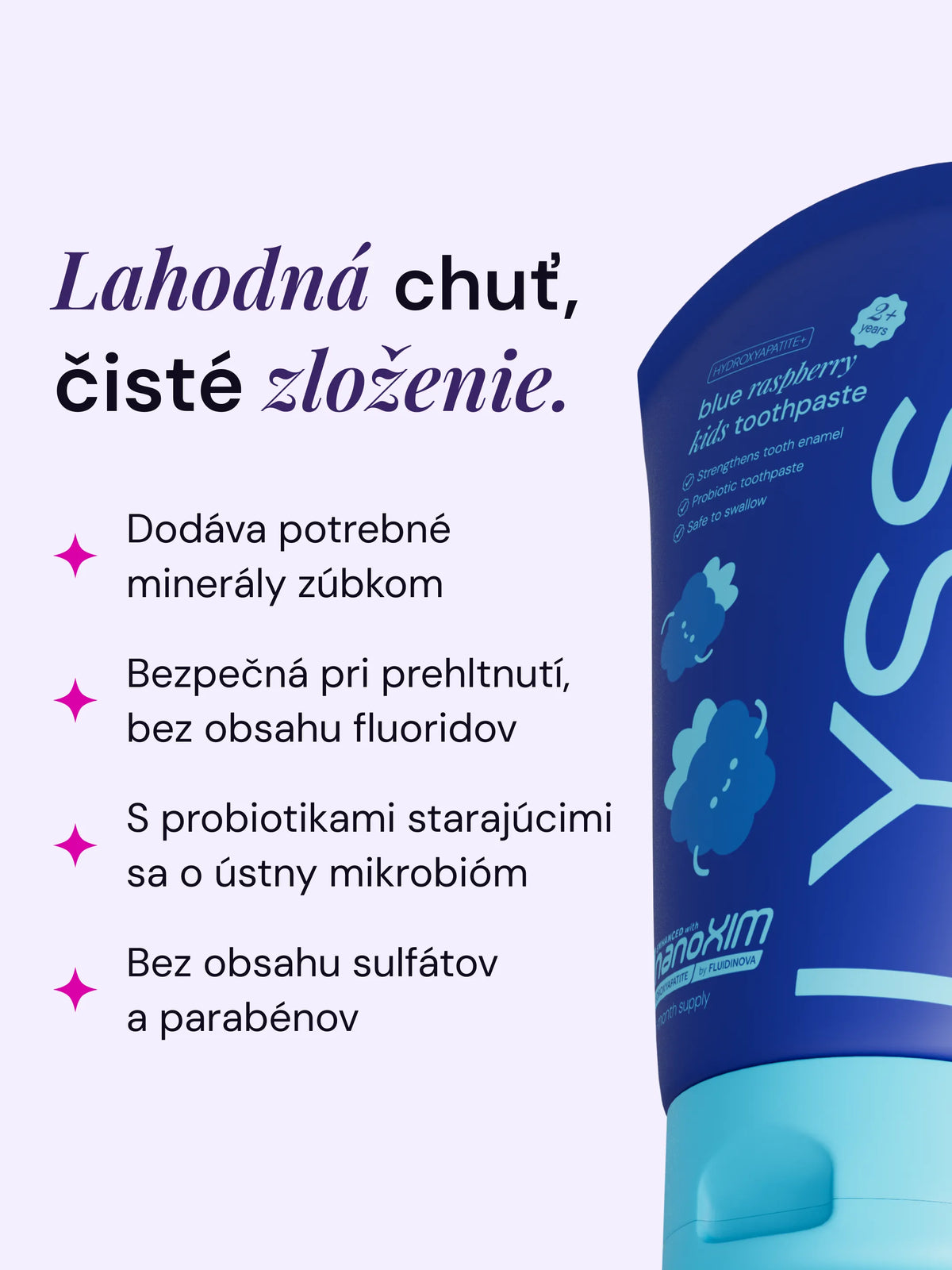 Modrá malina detská zubná pasta bez fluoridu LYSS