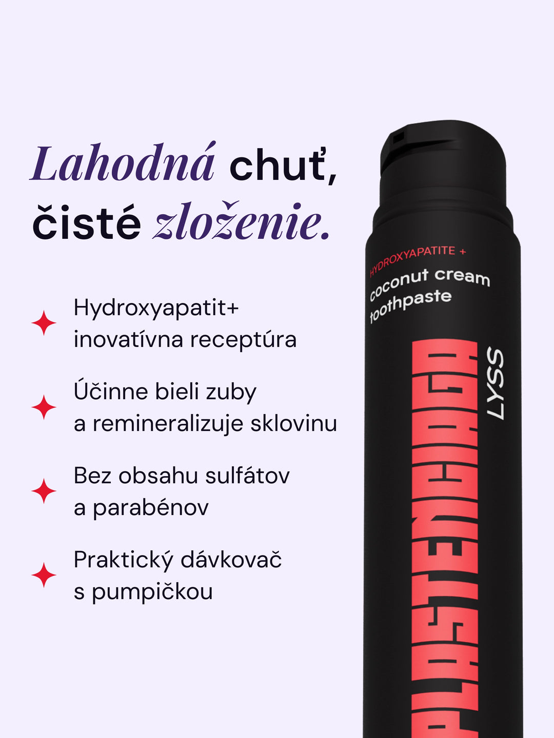 LYSS x PLASTENCIAGA Kokosová bieliaca zubná pasta bez fluoridu